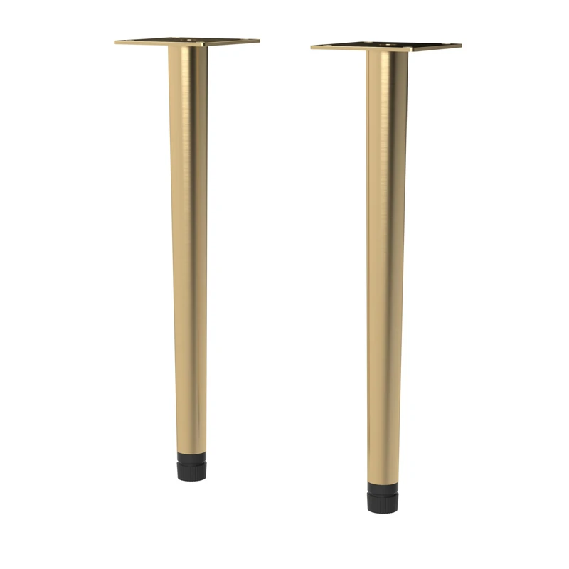 nuie NFL826 Bathroom Accessories Wall Hung Vanity Unit 2 Piece Decorative Leg Set, 70 x 260 x 70mm, Brushed Brass - Image 1