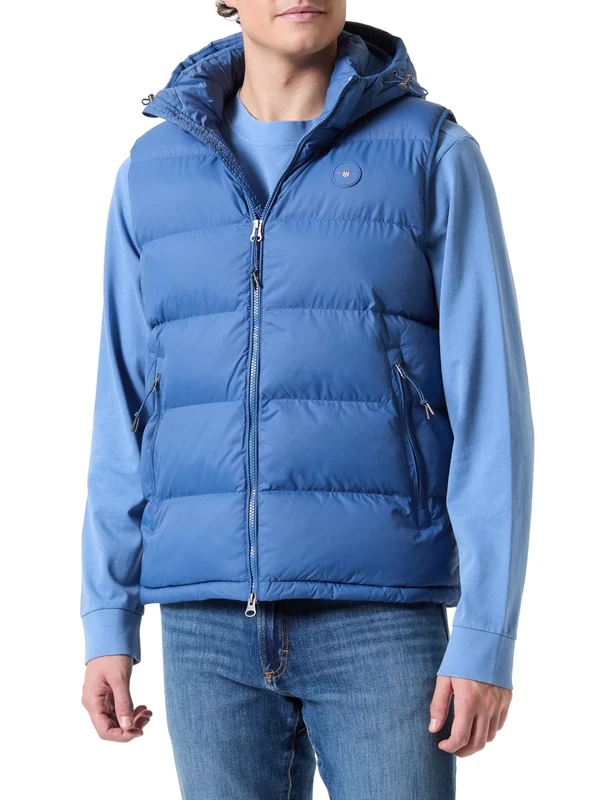 GANT Men's ACTIVE CLOUD VEST Vest, VINTAGE BLUE, - Image 1