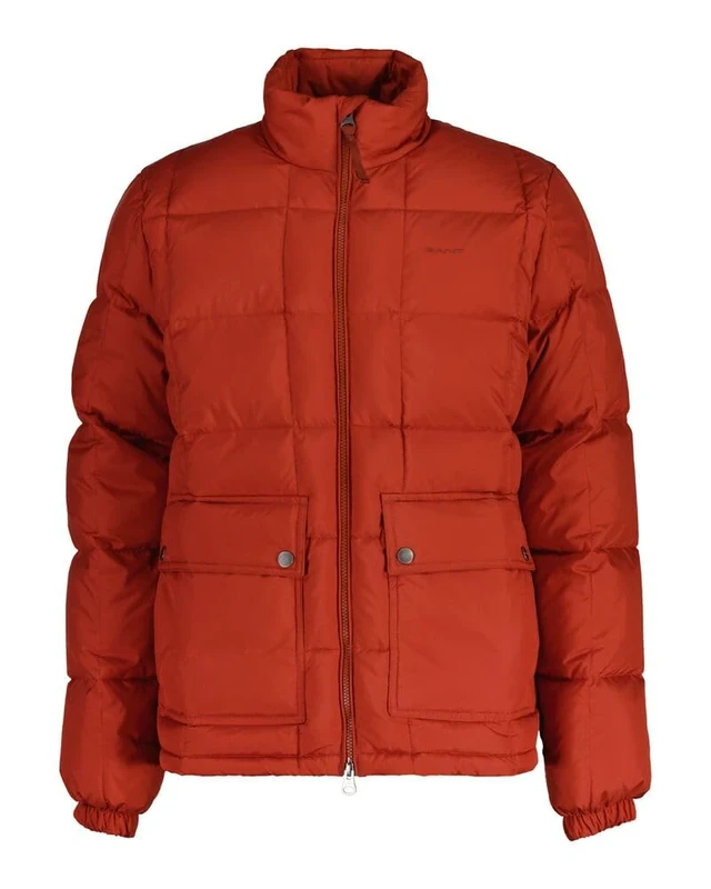 GANT Men's Mid Down Jacket, Iron Red, L