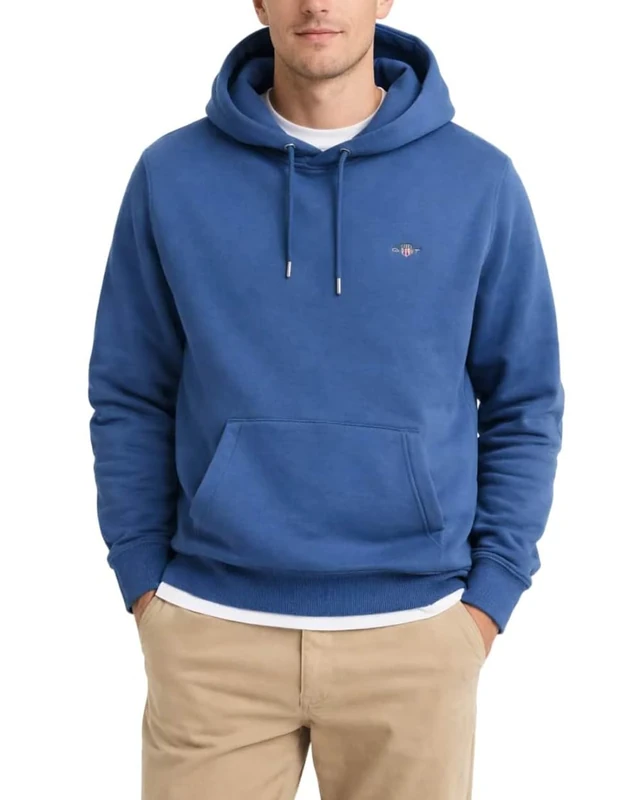 GANT REG Shield Hoodie, Blue (vintage blue), XL