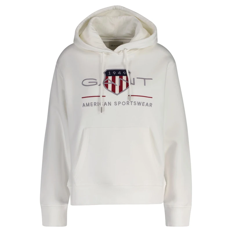 GANT Archive Shield Hoodie, Eggshell, L
