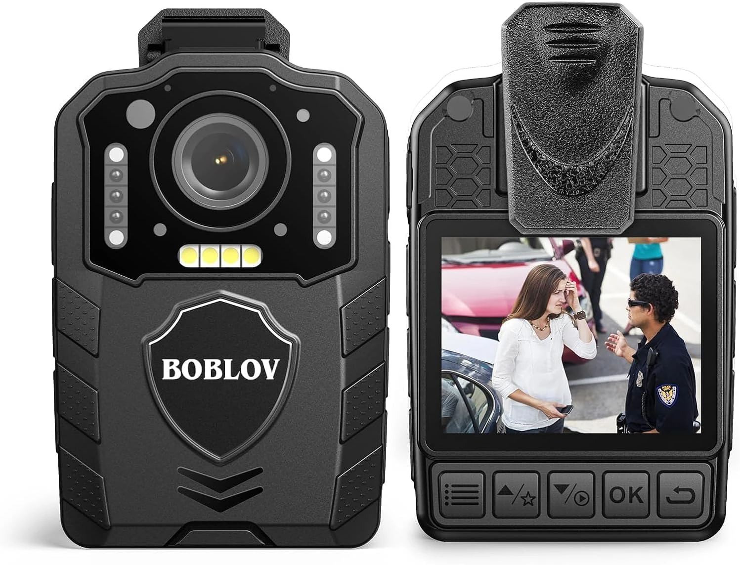 BOBLOV KJ25 1080p Camcorder, 3000mAh Support 13Hrs Recording, Body Camera provided Night Vision, Hiking, Walk, Law Enforcement, and Pet Walking(Card not Included)