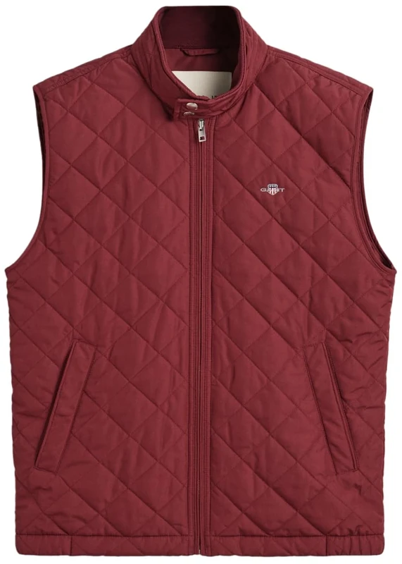 GANT Men's Quilted Windcheater Vest, Weinrot, S