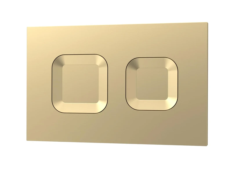nuie XTY009PS8 Bathroom Accessories Modern Dual Flush Plate with Square Buttons, 267 x 170 x 11mm, Brushed Brass