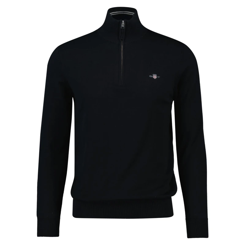 GANT Classic Cotton Half Zip, black, S