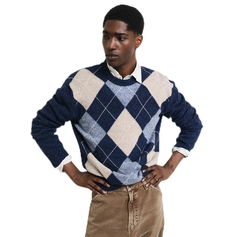 GANT Argyle C-Neck, Evening Blue, L