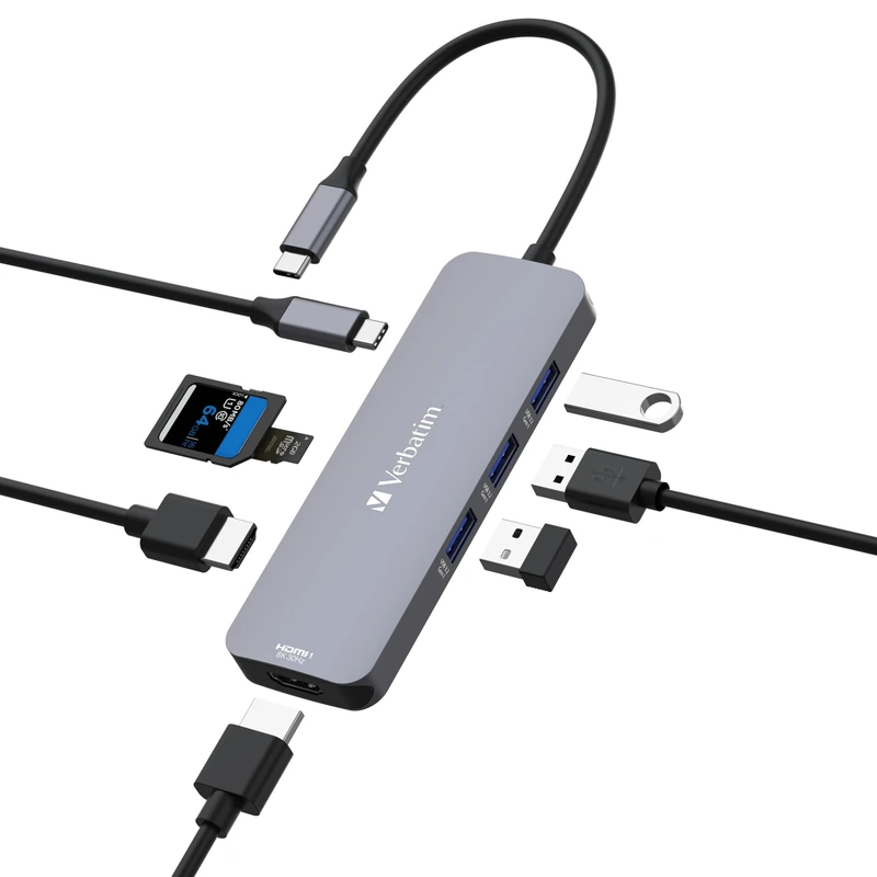 Verbatim USB-C Pro Multiport Hub 8 Port CMH-08, 32151