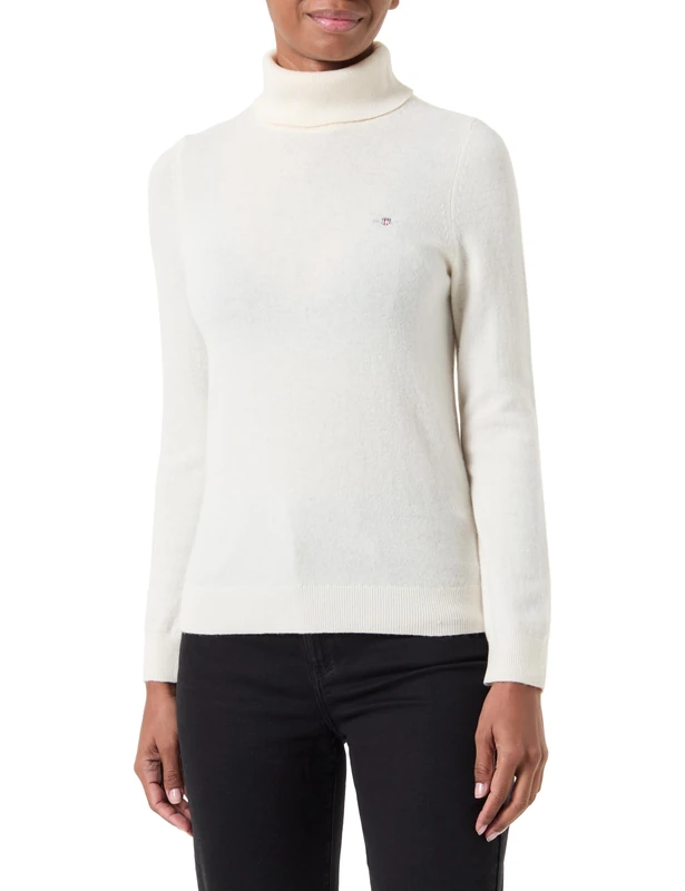 GANT Extrafine Lambswool Rollneck, Cream, M