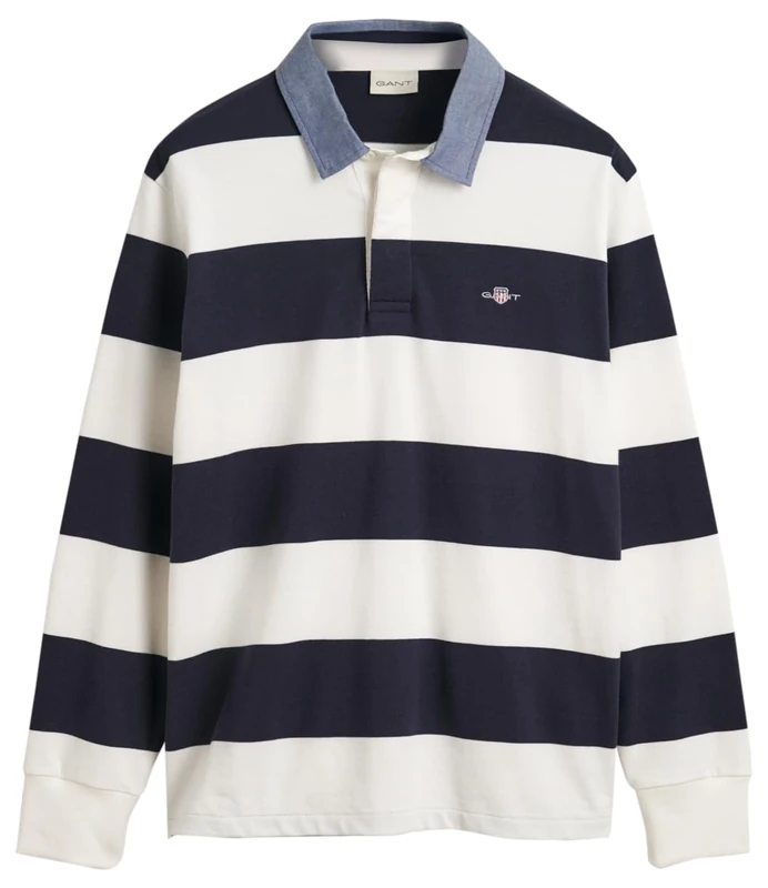 GANT REG Chambray Stripe Heavy Rugger, Eggshell, L