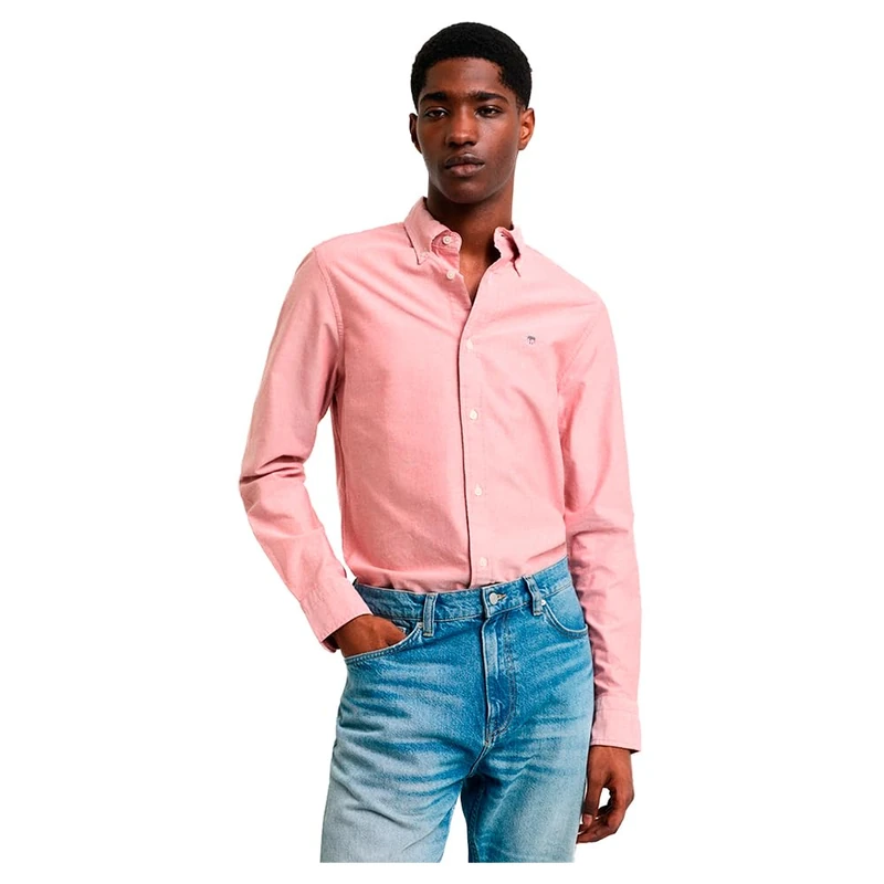 GANT Men's Slim Oxford Shirt, Iron Red, S