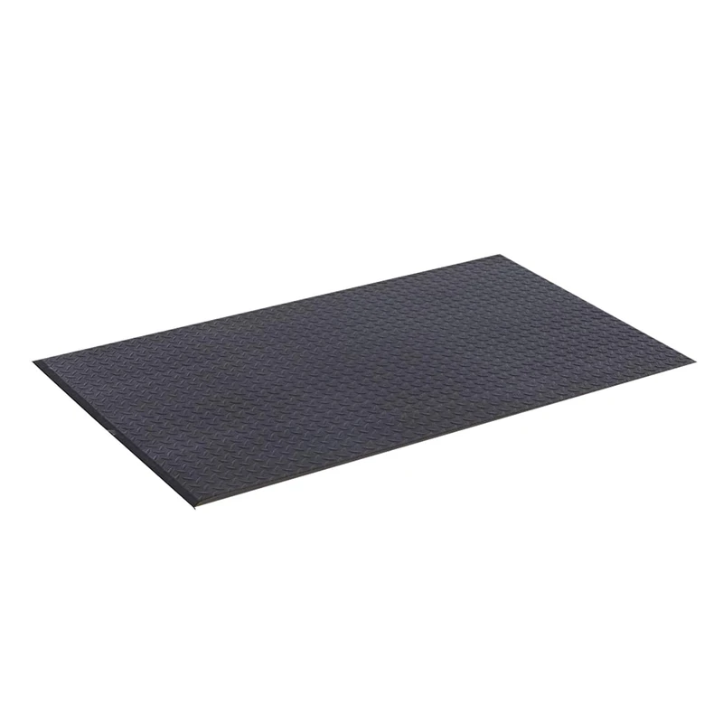 Nicoman Anti Fatigue Mat commercial Industrial Mat with Black Yellow Border, Heavy Duty Sponge Ergonomic Mat, Non-slip Waterproof Mats (Black 12.5mm, 150x90cm)