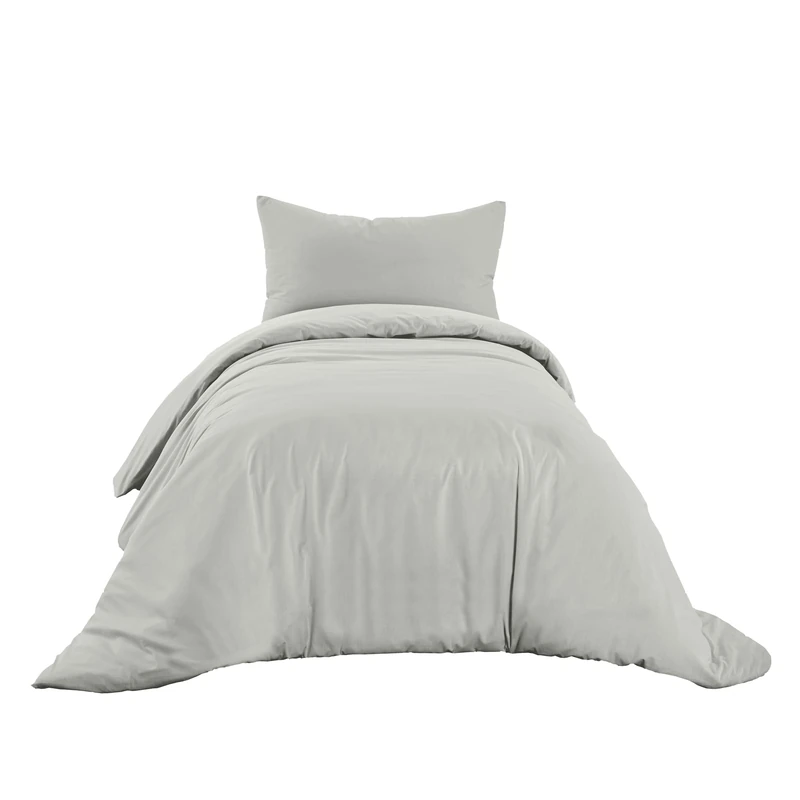 Ruggeri - Duvet Cover Set - 100% Pure Cotton - Made In Italy - Let's Color! Collection (Single, Grey)