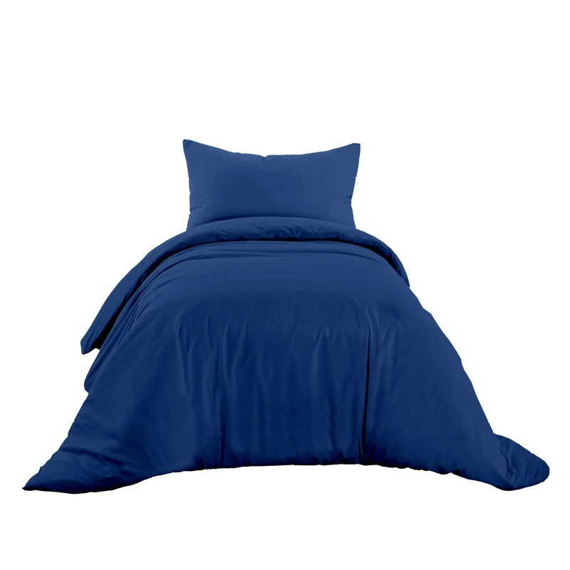 Ruggeri - Duvet Cover Set - 100% Pure Cotton - Made In Italy - Let's Color Collection! (Single, Blue)