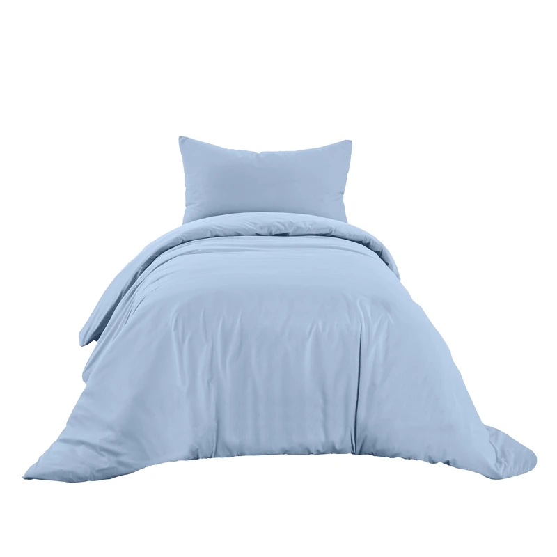 Ruggeri - Duvet Cover Set - 100% Pure Cotton - Made In Italy - Let's Color Collection! (Single, Light Blue) - Image 1