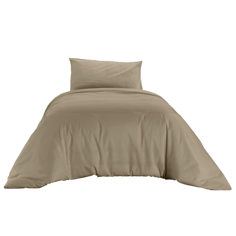Ruggeri - Duvet Cover Set - 100% Pure Cotton - Made in Italy - Let's Color Collection! (Queen Size, Taupe)