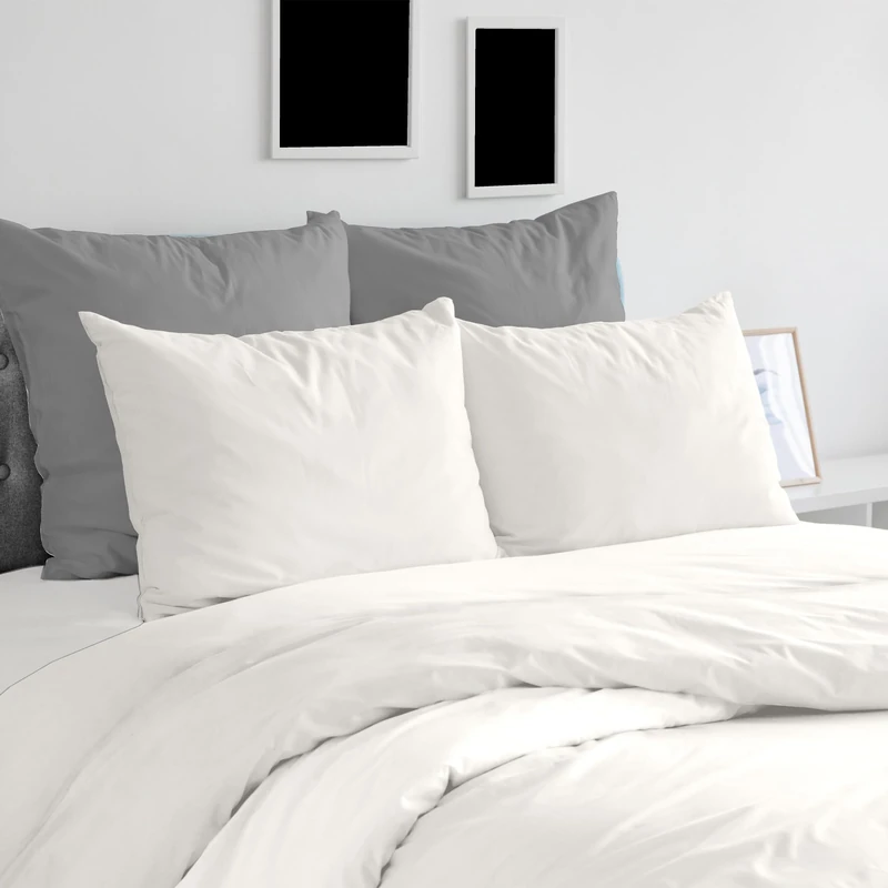 Ruggeri - Duvet Cover Set - 100% Pure Cotton - Made in Italy - Let's Color Collection! (Double, White)