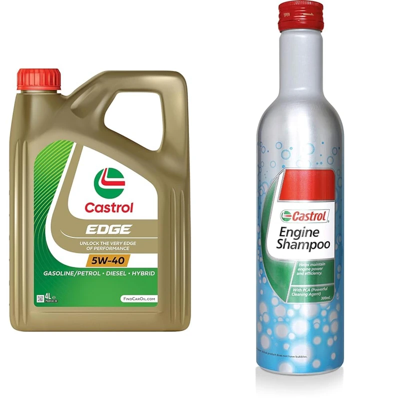 Castrol EDGE 5W-40 Engine Oil 4L + Castrol Engine Shampoo 300mL