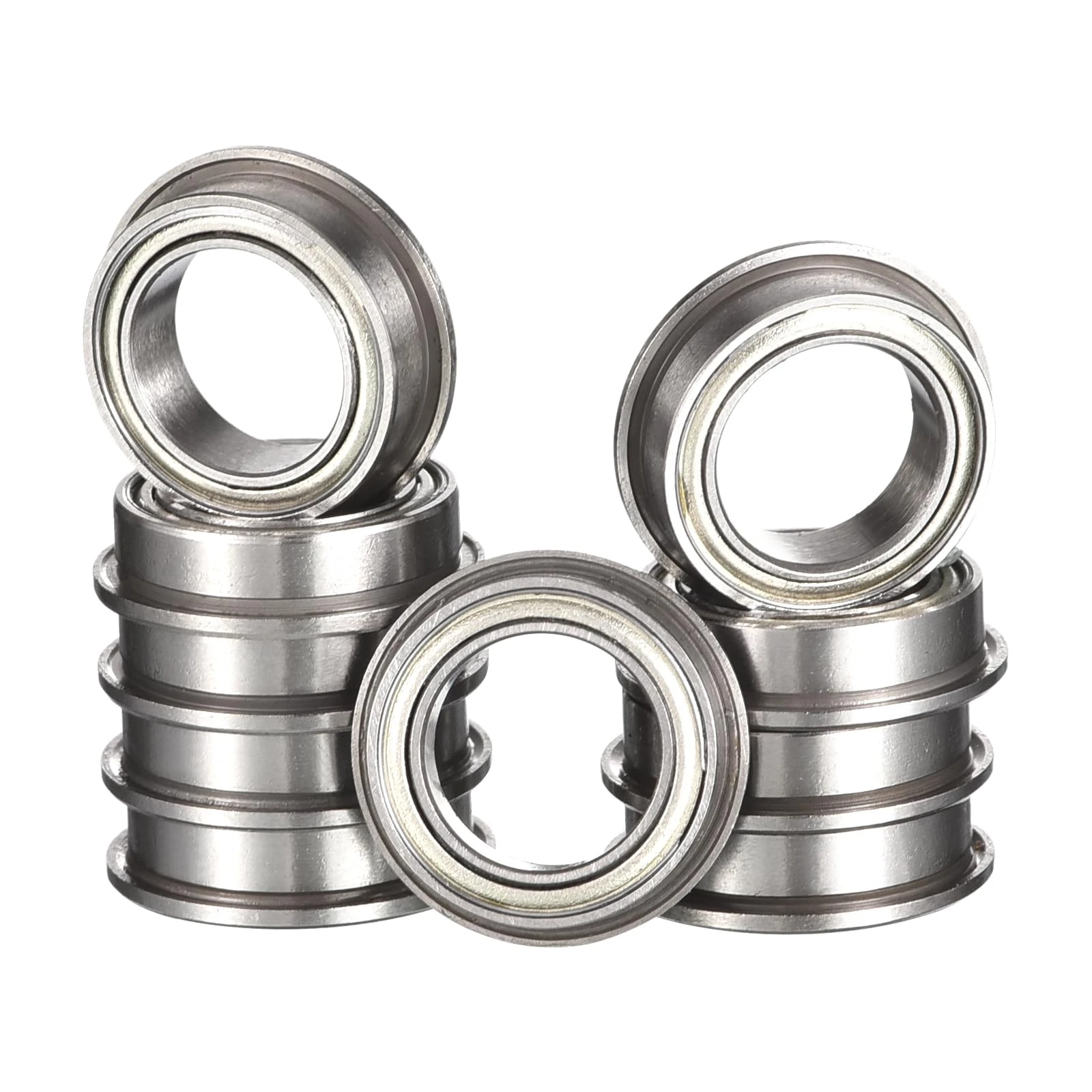 HiPicco MF52ZZ Flanged Ball Bearing, ID 2mm x OD 5mm x Width 2.5mm Miniature Bearings, Double Metal Shielded Deep Groove Bearings, Pre-Lubricated (GCr15) Chrome Steel 10pcs
