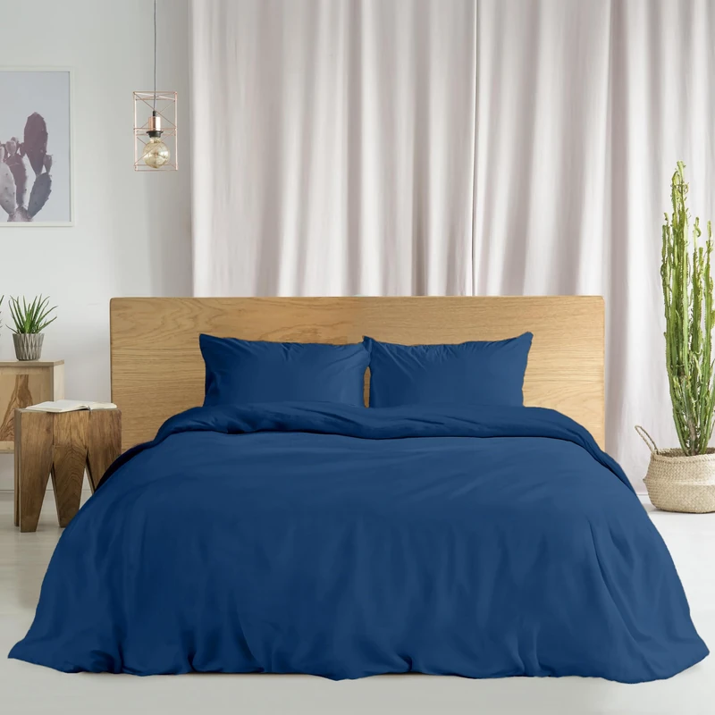 Ruggeri - Duvet Cover Set - 100% Pure Cotton - Made in Italy - Let's Color Collection! (Double, Blue) - Image 1