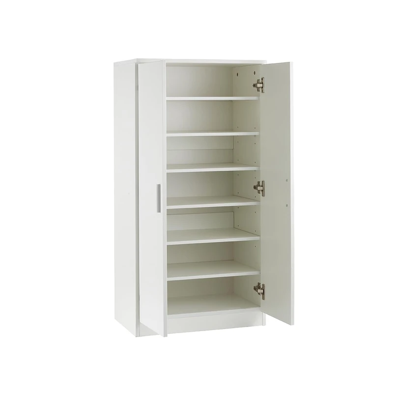 MMT Shoe Storage Cabinet Elegant Wooden Shoe Cabinet - 2 Door Shoe Storage with Adjustable 6 Shelves - 108cm Tall