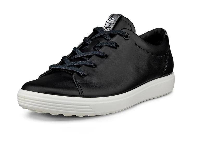 ECCO Women's Soft 7 Sneaker, Black/Silver Floral Print, 4-4.5