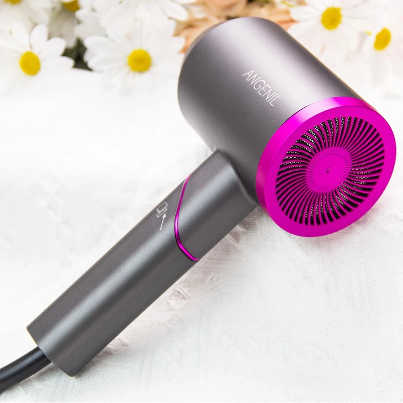 ANGENIL Professional Travel Hair Dryer, Foldable Portable Hairdryer for Women Man Hairstyles, Quik Drying Ionic Blow Dryer, Lightweight Powerful Hair Dryer, 2 Speed 3 Constant Temp, Low Noise