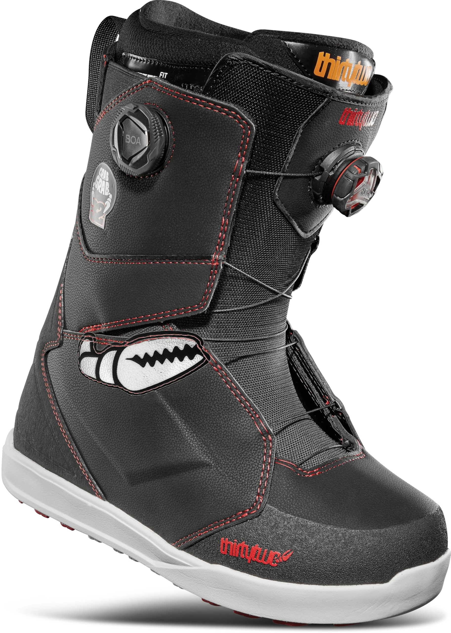 Thirtytwo Men's Lashed Double BOA Snowboard Boots, Black/White/Red (Crab Grab), 7 UK