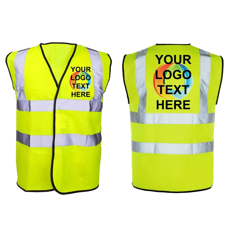 StickersWall Hi Vis Vest - Personalised Yellow 3XL, Reflective Print