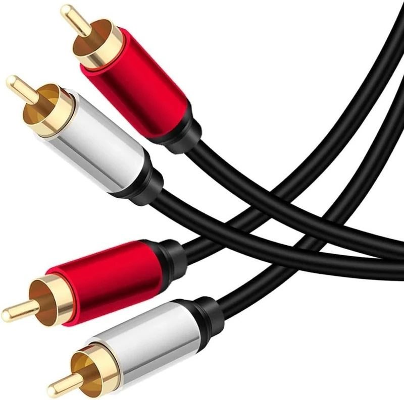 Yeung Qee 2RCA Male to 2RCA Male Stereo Audio Cable,Dual Shielded Gold-Plated RCA Stereo Cable,Suitable for Home Theater, Amplifier, HDTV, Game Console, Hi-Fi System (15m/50ft)