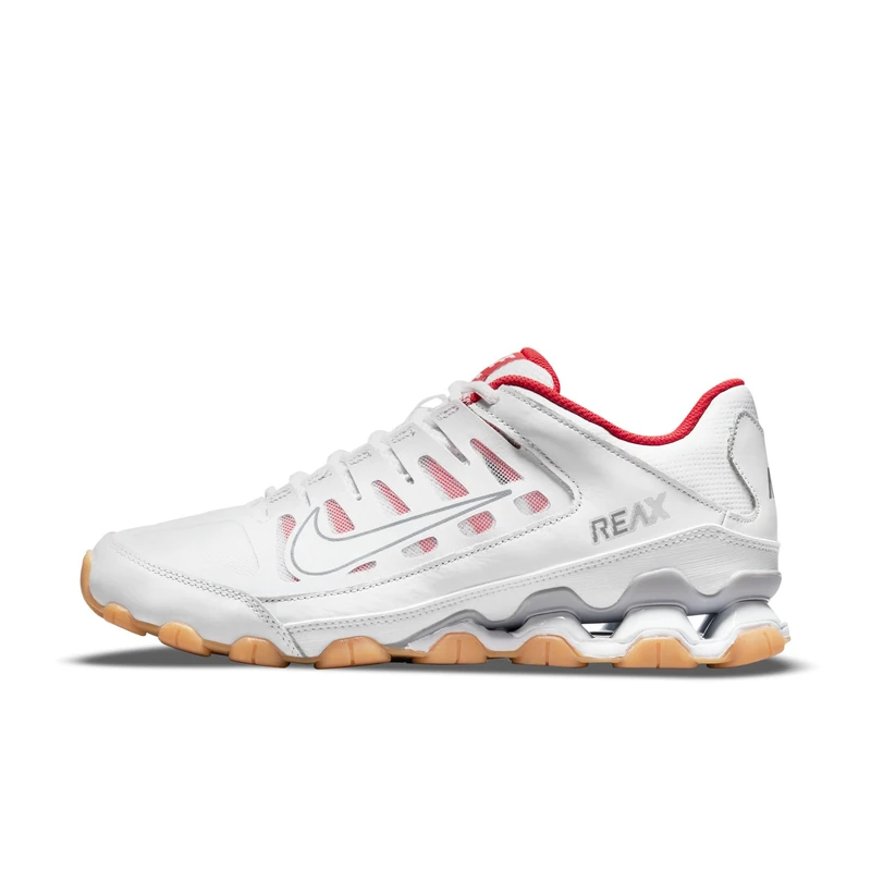 NIKE 621716-103 Reax 8 TR Men White/White-Wolf Grey-Chile RED UK 7