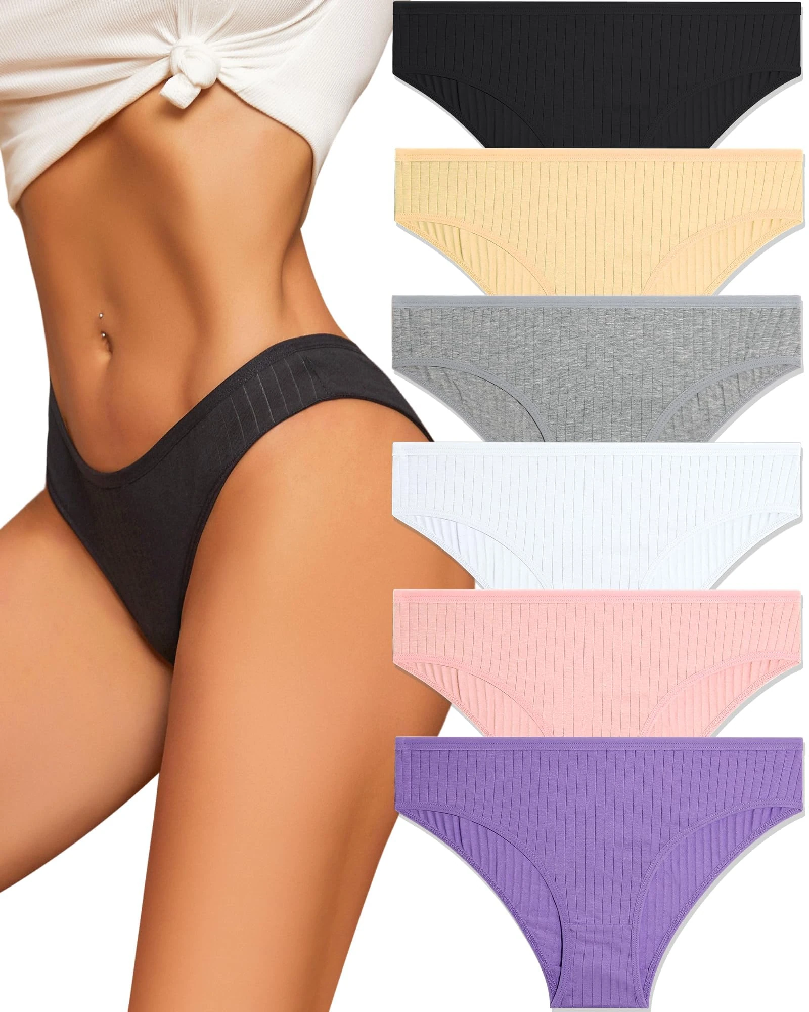 ALL OF ME 6 Pack Underpants Women Cotton Underwear Women Slip Cotton Women Slips Soft Hipster Sexy Panties Underpants Women Underwear Soft Underpants Multipack S-XL