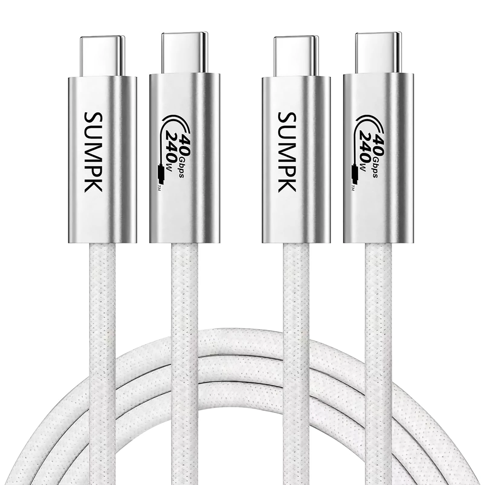 SUMPK 240W USB C Cable 2m, USB4 Cable with 40Gbps High Speed Data Transfer, Single 8K/Dual 4k Display compatible for Thunderbolt 4/3 Monitor/Hub/Docking Stations, iPhone 15 Pro Max