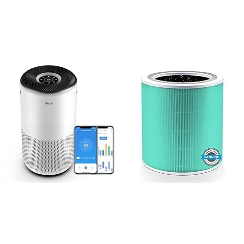 LEVOIT Air Purifiers for Large Home Bedroom 83m², CADR 400m³/h, Alexa Enabled & Core 400S Toxin Replacement Filter Against 99.97% of Air Pollution Exhaust Gas