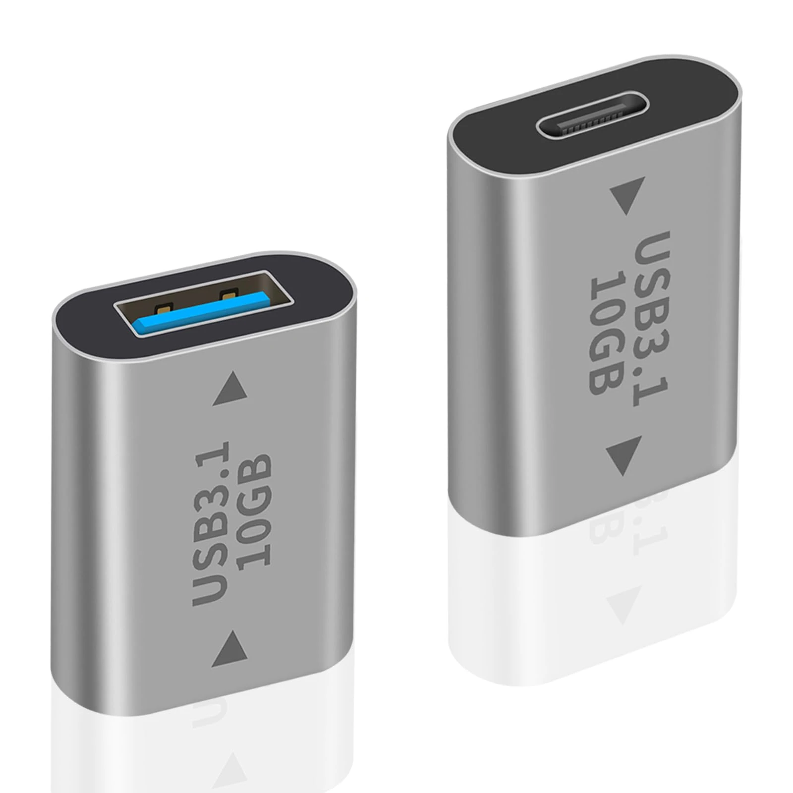 Duttek USB A Female to USB C Female Adapter 3.1 Gen2, USB 3.1 A to USB Type C Adapter Double-Sided 10Gbps Support Data Sync and Charging for Laptop, PC etc (2Pack)