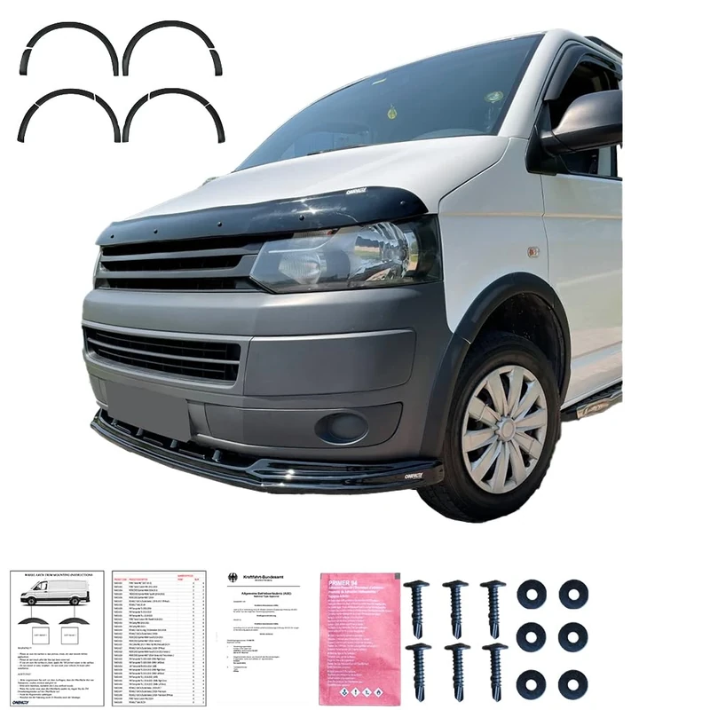 Oneway Set Wheel Arch Trims compatible with Volkswagen Transporter T5/T5.1 2003-2015 (Short & Long wheel base) - Matt black
