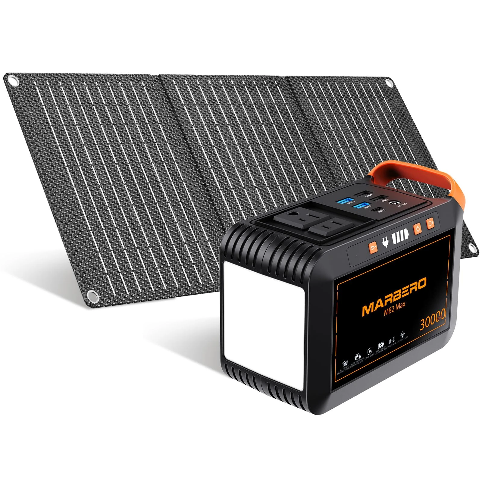 MARBERO Portable Power Station 88 Wh/24000 mAh Solar Generator Battery with AC/Car Cigarette Lighter/USB Output, Mobile Power Generator for Travel/Camping/Outdoors/Emergency