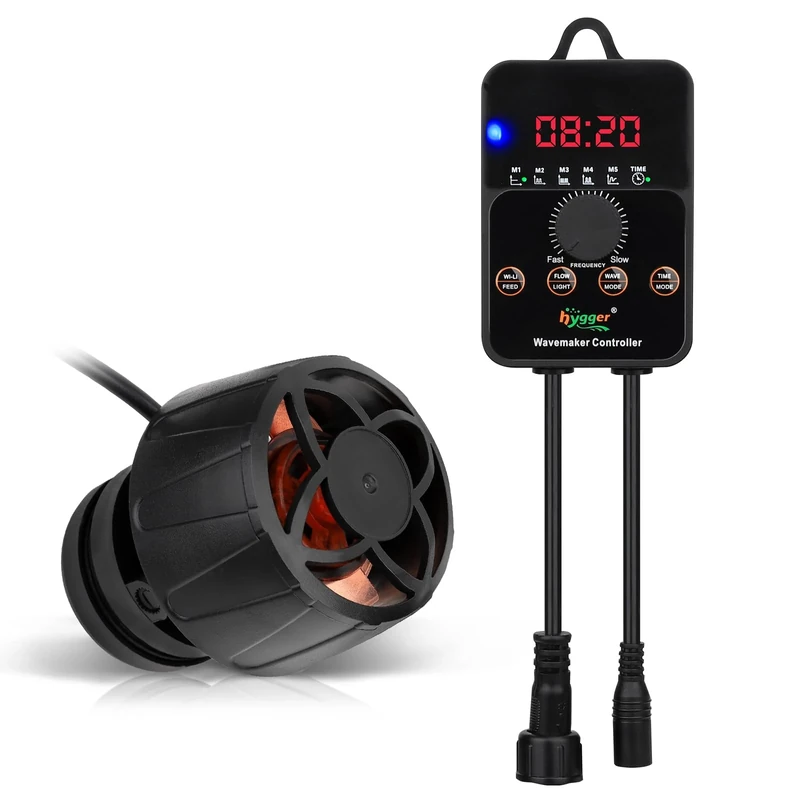 hygger 24/7 Mode Aquarium Wave Maker,6000LPH Fish Tank Wave Maker with Intelligent Controller, 8W Quiet Magnetic Powerhead Aquarium Circulation Pump for 200-380L Freshwater Saltwater Tanks