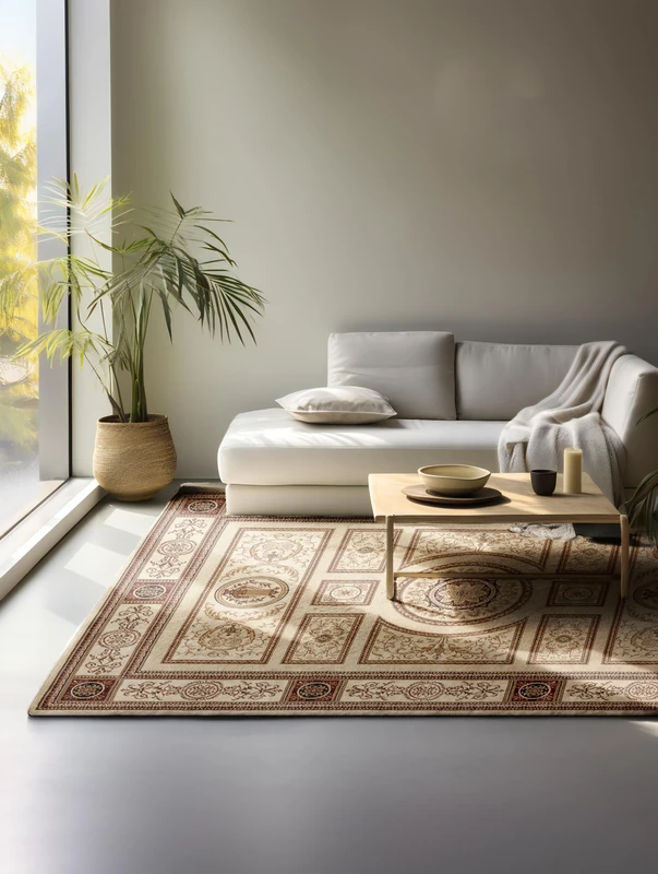 Nouristan Oriental Rug - Runner Oriental Classic Oriental Living Room Rug Densely Woven with Border Flat Weave for Living Room, Bedroom, Dining Room, Hallway - Cream, 160 x 235 cm