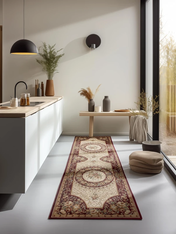 Nouristan Oriental Rug - Runner Oriental Classic Oriental Living Room Rug Densely Woven with Flowers Flat Weave for Living Room, Bedroom, Dining Room, Hallway - Red Cream, 80 x 240 cm