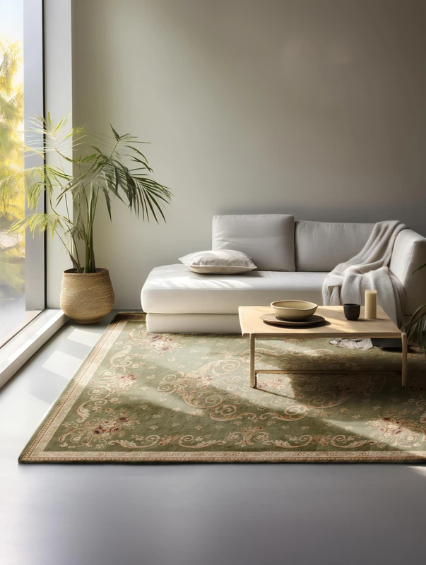 Nouristan Oriental Rug - Runner Oriental Classic Living Room Rug Oriental Densely Woven with Flowers Flat Weave for Living Room, Bedroom, Dining Room, Hallway - Olive Green, 120 x 170 cm
