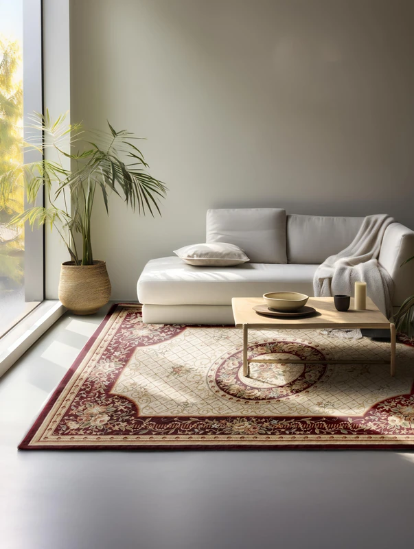 Nouristan Oriental Rug - Runner Oriental Classic Oriental Living Room Rug Densely Woven with Flowers Flat Weave for Living Room, Bedroom, Dining Room, Hallway - Red Cream, 120 x 170 cm