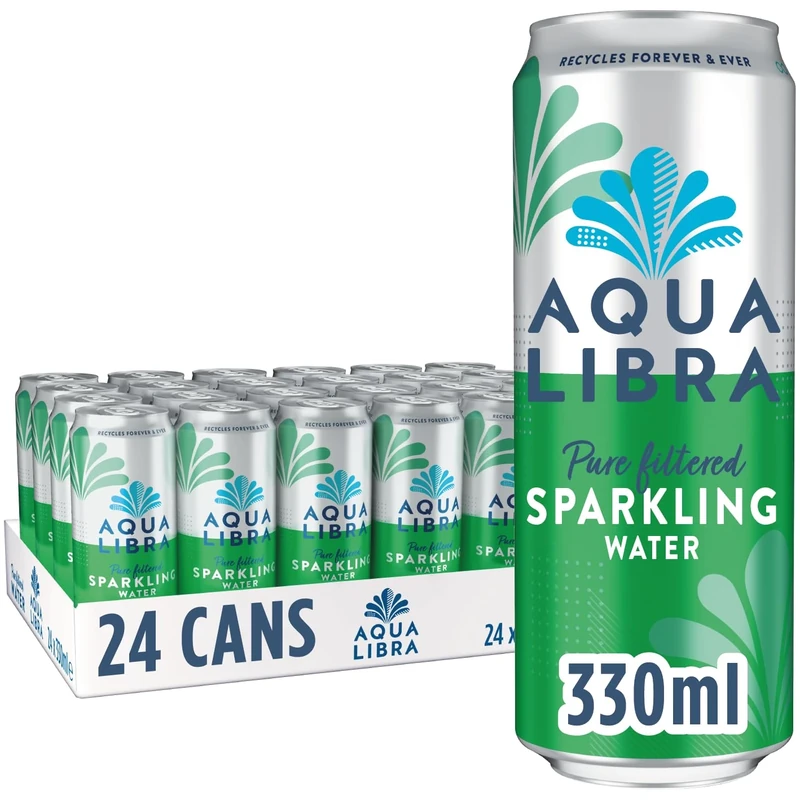 Aqua Libra Sparkling Water, 330 ml Pack of 24