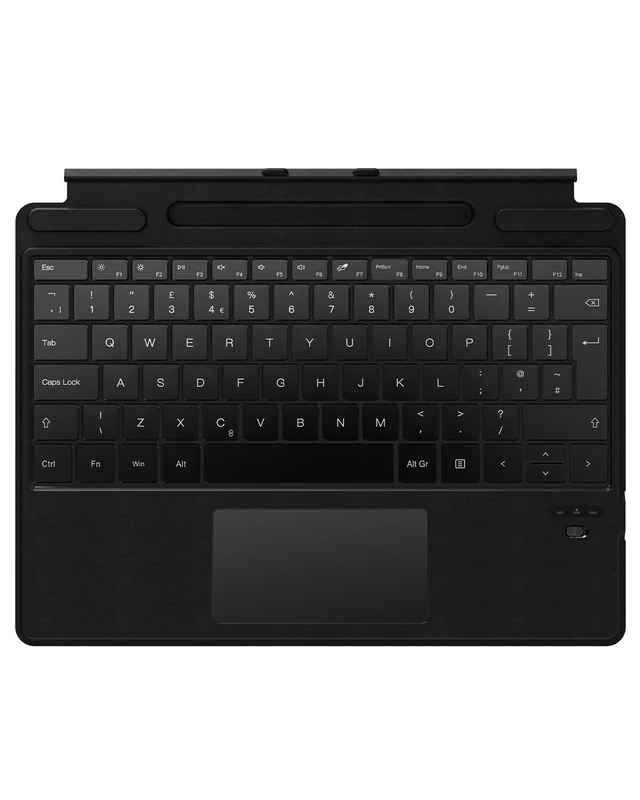 Qulose Surface Pro Keyboard for Microsoft Surface Pro 8/9/X/11, Wireless Bluetooth Keyboard, UK Layout, Type Cover with Built-in Rechargeable Battery/Multi-Gesture Touchpad/Pencil Holder