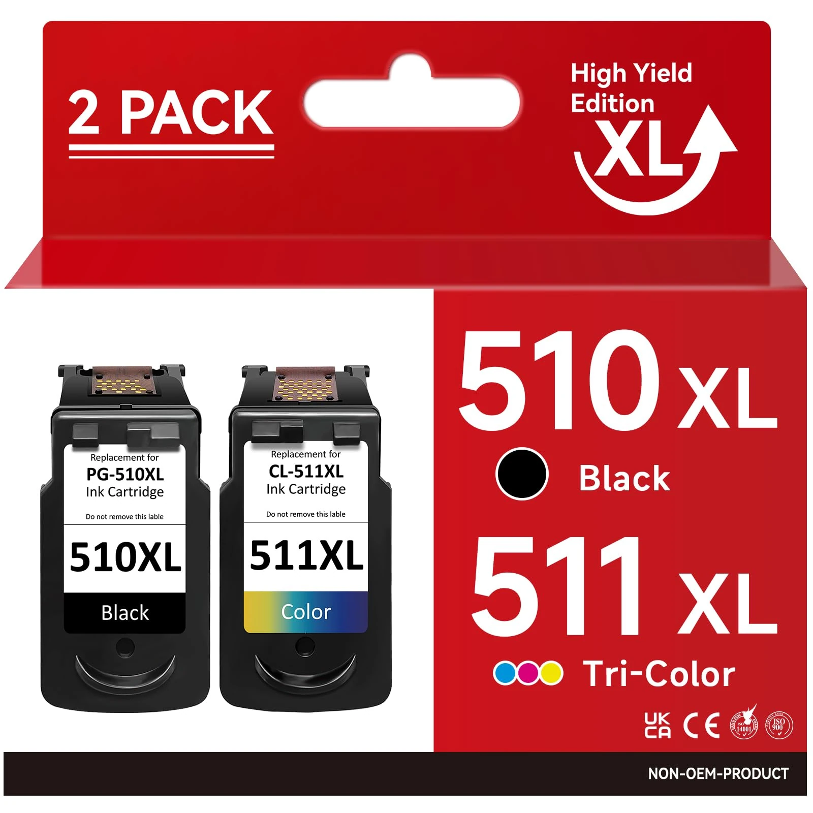 510 511 Ink Cartridges, PG-510 Black CL-511 Colour Replacement for Canon 510 and 511 Ink Cartridges, Printer Ink 510 511 XL Compatible with Canon Pixma MP480 MP250 MX410 MP495 MP280 MP490