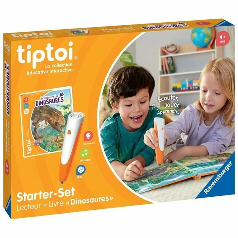 Ravensburger - tiptoi® - Starter Set - Reader + Book 'Je découvures les dinosaures' - Electronic Educational Game without Screen - For Ages 4 and Above - French Version - 00175