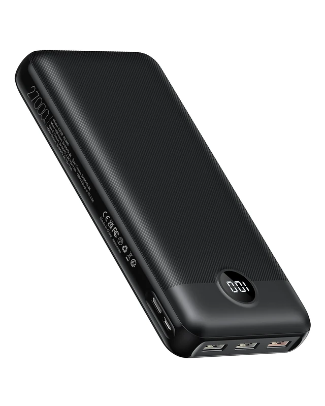 VEGER 27000mAh Power Bank 20W USB-C PD QC 3.0 - 4 Outputs 2 Inputs