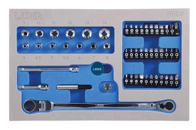 Laser 8802 Low Profile Bit & Socket Set 52pc