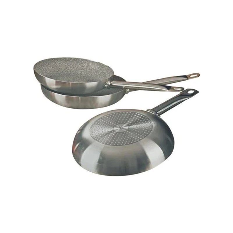 Set of 3 Frying Pans of Different Sizes with Marbled Effect – Set of 3 Non-Stick Frying and Roasting Frying Pan without Oil, Aluminium, 20/24/28 cm - Image 1