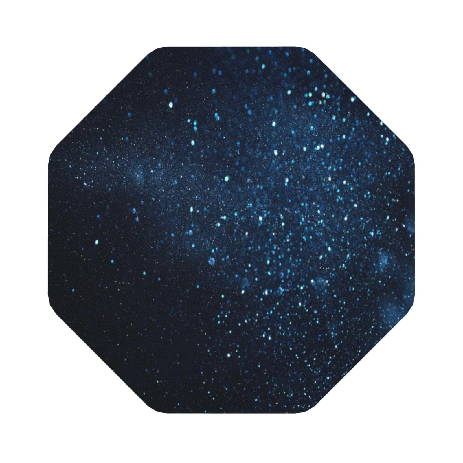 Pevtufa Blue Glitter Retro Leather Coasters for Drinks Sets 4 Pcs Drink Table Cup Coasters for Living Room Kitchen Bar Coffee Decor