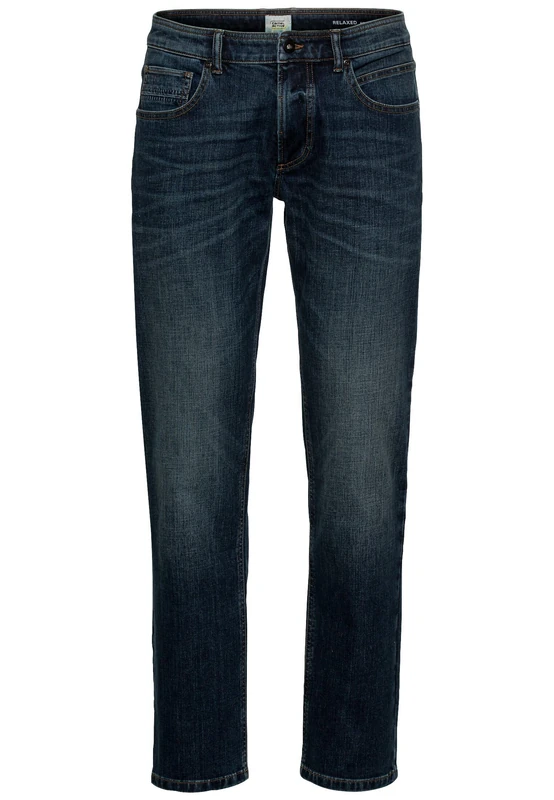 camel active Men's Slim Fit 5-Pocket Jeans, Mid Greencast, 35 W/32 L
